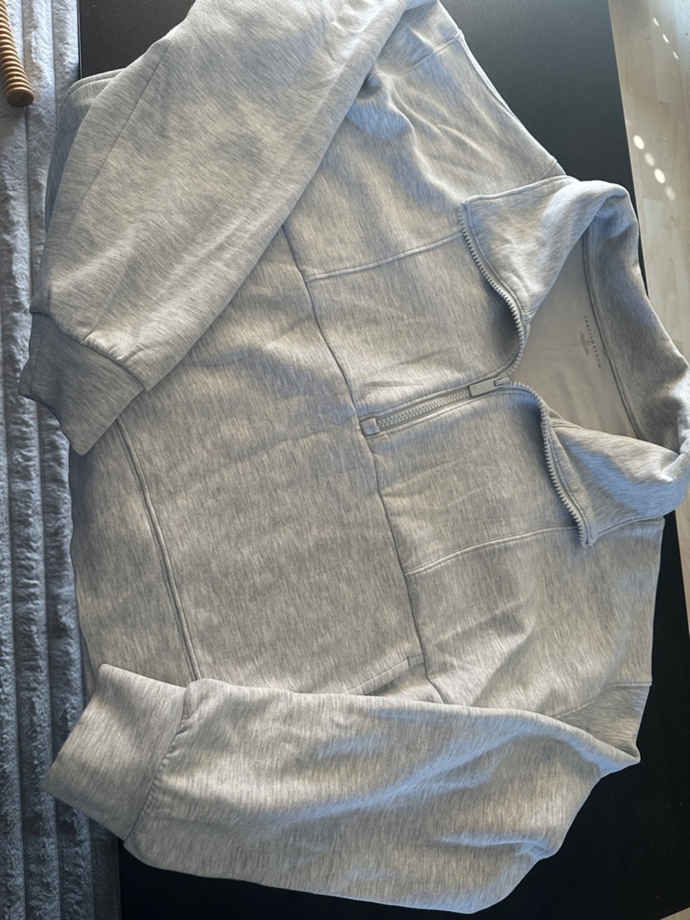 Travis Mathew Light Gray Half-Zip Crop Top